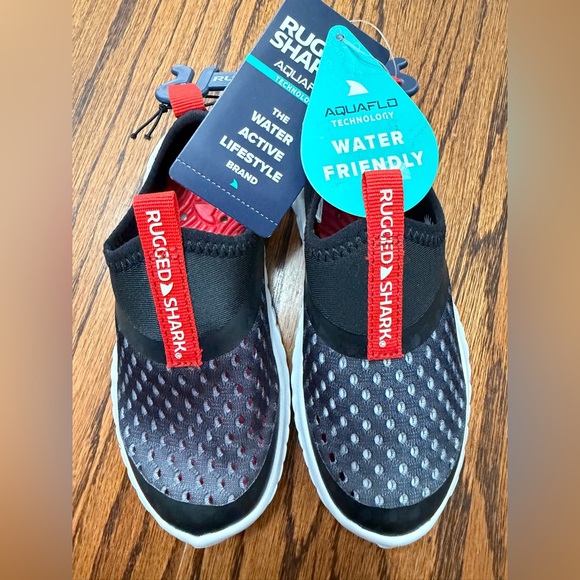 RUGGED SHARK Toddler Boys Kids Size 8 Water Shoes Mesh Washable Black NWT - Picture 4 of 5